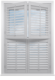 Bromley, Nimbus Grey - Tier on Tier Plantation Shutter